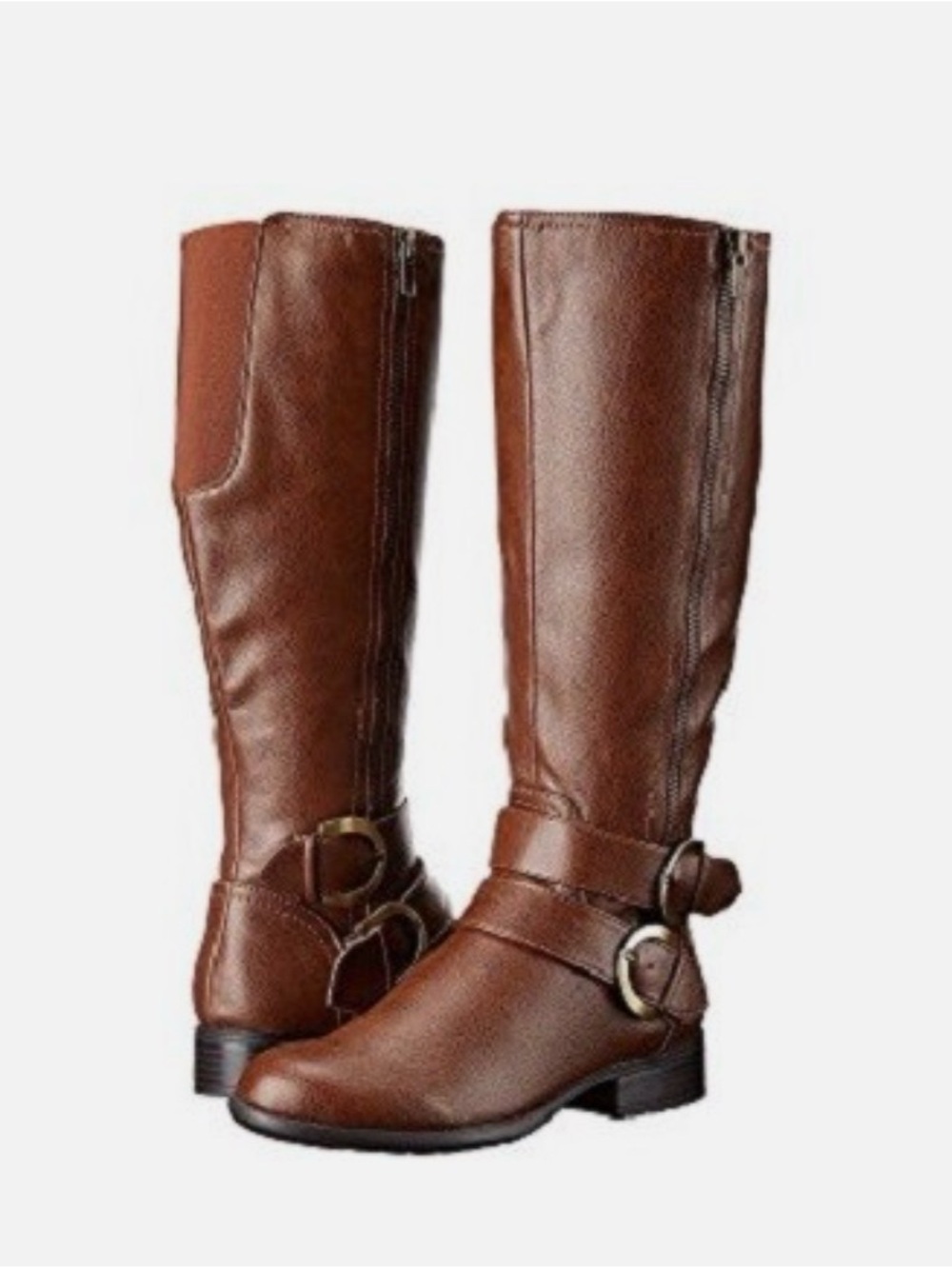 Life Stride Brown Tall Riding Boots with Buckle Detail